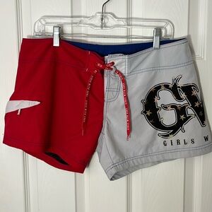 Boardshorts - Red and Light Gray
